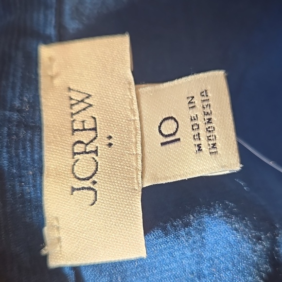 💙 J.Crew Factory Long-Sleeve Corduroy Shirt Dress in Seaport Blue NWT Size 10 - Picture 9 of 10